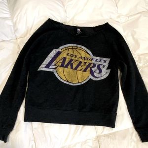 NBA LA Lakers crop off the shoulder crew neck
